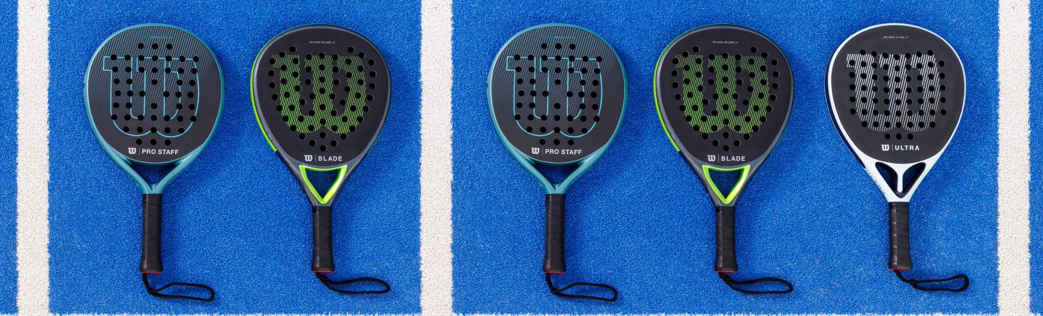 Paletas de padel de la familia Performance de Wilson.