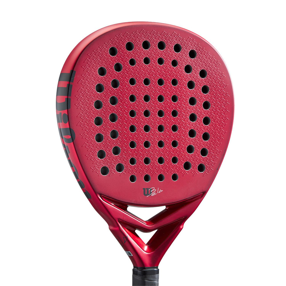 Wilson Bela Junior V2 Raquette De Padel Junior – Fibre De Verre / EVA – Forme Tear Drop, Surface Texturée – Rouge/noir